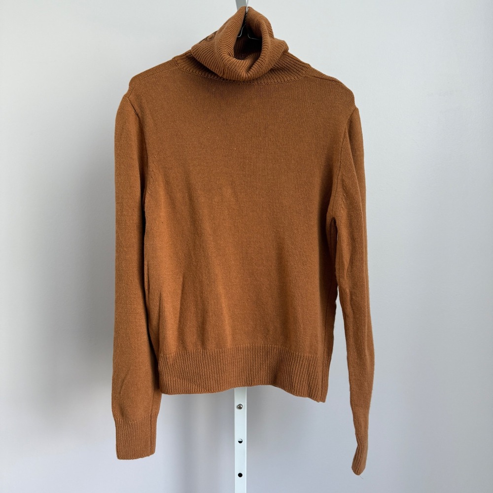 The Frankie Shop Wool Cashmere Academia Office Siren Minimalist Turtleneck L Brn